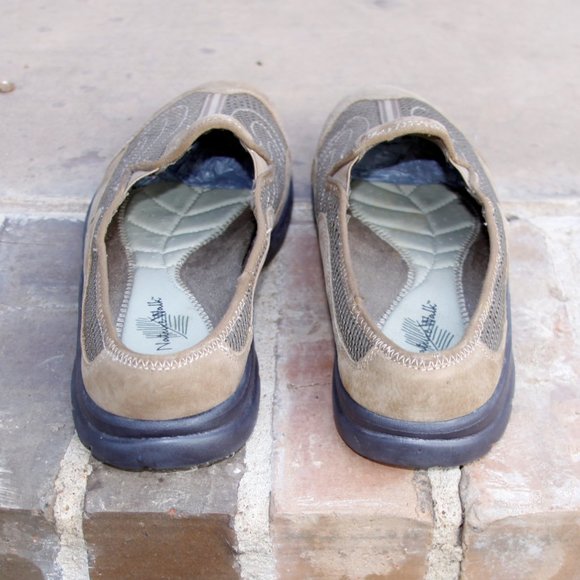 Nature Walk Reflex Tan Brown Leather Mesh Slip On Mule Comfort Shoes Size 9 - Picture 4 of 8